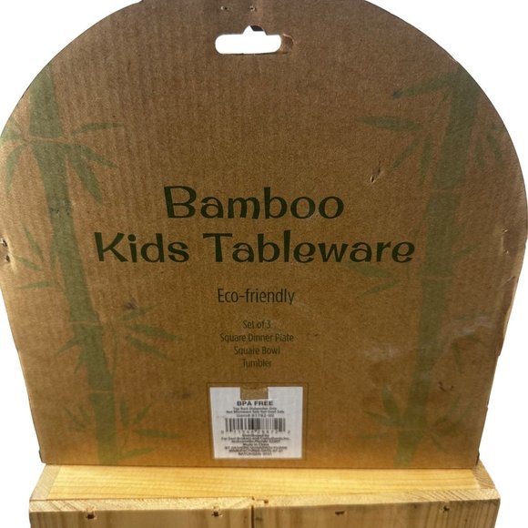 3 Piece Set Kid's Bamboo Santa Tablewear New In Package - Picture 2 of 5